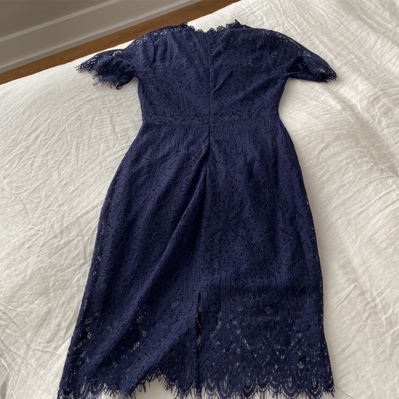 Lulus Navy Lace Midi Dress - Picture 5 of 7